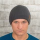 Мужская вязаная шапка КАНТА Fashion Hat на флисе 50-60 Темно-Серый (MC-110) - изображение 2