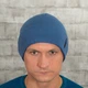 Мужская вязаная шапка КАНТА Fashion Hat на флисе 50-60 джинс (MC-104) - изображение 2