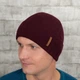 Мужская вязаная шапка КАНТА Fashion Hat на флисе 50-60 Бордо (MC-109) - изображение 1