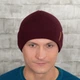 Мужская вязаная шапка КАНТА Fashion Hat на флисе 50-60 Бордо (MC-102) - изображение 2