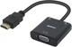 Адаптер BENFEI HDMI to VGA с 3,5 мм аудио mini-jack для компьютера, ноутбука, ПК, монитора, проектора, HDTV, Raspberry Pi, Xbox, PS4, Mac Mini - изображение 1