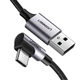 Дата кабель USB 2.0 AM to USB-C 1.0m US284 Angled Alum. Braid Black Ugreen (50941) - изображение 1