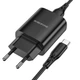 Мережевий зарядний пристрій Borofone BN1, USB, чорний, кабель USB to Type-C - зображення 1