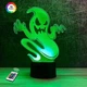 3D ночник "Приведение" (УВЕЛИЧЕННОЕ ИЗОБРАЖЕНИЕ) подарочная упаковка + 16 цветов + пульт ДУ + сетевой адаптер&nbsp;+ батарейки (3ААА) &nbsp;3DTOYSLAMP - изображение 1