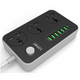 Универсальный сетевой фильтр-удлинитель с тремя разъемами LDNIO 6USB/3.4A A MAX Черный (5-9281) - изображение 1