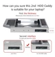 Карман-адаптер Optibay 12.7мм для подключения 2.5" HDD/SSD SATA 3.0 Second HDD Caddy - изображение 12
