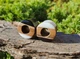 Серьги плаги WoodWork TUNNEL Round Black-White 58 мм Деревянные - изображение 8