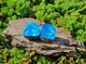 Серьги плаги WoodWork TUNNEL Round Blue Foil 34 мм Деревянные - изображение 2
