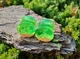 Серьги плаги WoodWork TUNNEL Round Green 26 мм Деревянные - изображение 3