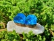 Серьги плаги WoodWork TUNNEL Round Blue Foil 34 мм Деревянные - изображение 3