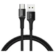 Кабель Type-C с оплеткой Baseus halo (3A) 1m Black - изображение 1