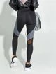 Спортивные леггинсы для фитнеса женские ISSA PLUS 12860 S Черные с серым (issa2005668880382) - изображение 2