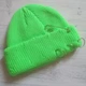 Коротка рвана шапка з шпилькою салатовий One size - зображення 2