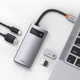USB хаб HUB BASEUS Type-C Series 4-in-1 Multifunctional Docking Station (2USB, HDMI, Type-C, 100W). Gray - изображение 1