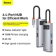 USB хаб HUB BASEUS Type-C Series 4-in-1 Multifunctional Docking Station (2USB, HDMI, Type-C, 100W). Gray - изображение 9