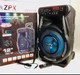Мощная акустическая Bluetooth система с проводным микрофоном ZPX ZX-7773 портативная колонка аккумуляторная 100-150 Вт Черная - изображение 1