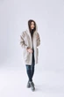Шуба з овечої шерсті Sheep brand Tilda 90см розмір M з капюшоном, сірий - зображення 1