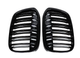 Решетки радиатора BMW X1 F48 2015-2019 год Черные глянцевые Двойные M-Look - изображение 4