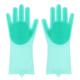 Силіконові багатофункціональні рукавички для миття та чищення Magic Silicone Gloves Бірюза - зображення 6
