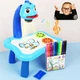 Детский стол проектор музыкальный с подсветкой для рисования и фломастерами Projector Painting голубой - изображение 4