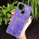 Чехол Glitter для OPPO A15S бампер жидкий блеск Фиолетовый - изображение 2