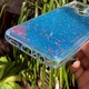 Чехол Glitter для OPPO A15S бампер жидкий блеск Синий - изображение 3