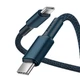 Кабель Baseus USB-C 100W Quick Charge для MacBook/iPad/Samsung/Huawei/Xiaomi|1M, 5A, 100W| Blue - зображення 2