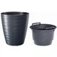 Горшок для цветов Prosperplast MAZE круглый с вкладышем 30х33см антрацит (88710-433) - изображение 1
