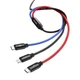 Кабель Baseus 3в1 Three Primary Colors 3.5A (Micro USB+Lightning+Type-C) 1.2m - зображення 4