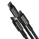 Кабель Baseus 3в1 TUNGSTEN GOLD Fast Charging 3в1 3.5A (Micro USB+Lightning+Type-C) 1.5m - изображение 3