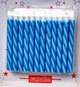 Свечи для торта "Classic Blue" набор - 24 свечей + 12 подставок, высота - 6 см. - изображение 2
