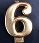 Свечи - цифры в торт "6", высота - 8 см, цвет - золото - изображение 1