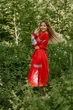 Платье-вышиванка Vyshyvanka "Вышивка гладью Пион" 54 Красное 4531-миди - изображение 3