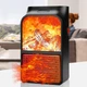 Термовентилятор (обогреватель) c имитацией камина Flame Heater с пультом Black - изображение 1