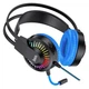 Ігрові навушники HOCO LED Joyful Gaming Headphones W105 з мікрофоном та LED RGB підсвічуванням провідні Black-Blue (W105BL) - зображення 2