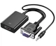 Конвертер адаптер з VGA на HDMI + аудіо 3.5мм 1080 VGA2HDMI перехідник монітор (555277415) Чорний - зображення 6
