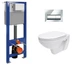 Инсталляция CERSANIT Aqua 02 Mech Set B206 + унитаз Delfi с сиденьем Soft Close полипропилен + панель смыва Presto хром - изображение 1