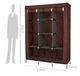 Шкаф тканевый складной Storage Wardrobe 88130 130х45х175 см Коричневый на 3 секции с полками - изображение 3