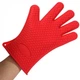 Жаропрочные перчатки-прихватки из силикона Antiscald Gloves Красные - изображение 5