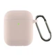 Силиконовый чехол для наушников Apple AirPods 2, Hang Case, пудровый, ультратонкий защитный кейс толщиной 2 мм, защита от царапин, пыли и ударов, компактный, с карабином для крепления, ArmorStandart (ARM59689) - изображение 1