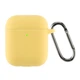 Силиконовый чехол для наушников Apple AirPods 2, Hang Case, желтый, ультратонкий защитный кейс толщиной 2 мм, защита от царапин, пыли и ударов, компактный, с карабином для крепления, ArmorStandart (ARM59696) - изображение 1