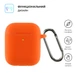 Силиконовый чехол для наушников Apple AirPods 2, Hang Case, оранжевый, ультратонкий защитный кейс толщиной 2 мм, защита от царапин, пыли и ударов, компактный, с карабином для крепления, ArmorStandart (ARM59682) - изображение 2
