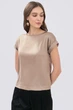 Блуза шовкова ES.design fw2141.5 бежева розмір L - зображення 1