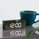 Часы настольные электронные зеркальные Losso Premium с LED подсветкой (черные), будильник - изображение 3