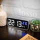 Часы настольные электронные зеркальные Losso Premium (BT) с LED подсветкой и термометром (серебристые), будильник - изображение 2