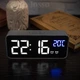 Часы настольные электронные зеркальные Losso Premium (BT) с LED подсветкой и термометром (серебристые), будильник - изображение 3