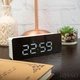Часы настольные электронные зеркальные Losso Premium с LED подсветкой (белые), будильник - изображение 2