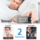 Часы настольные электронные зеркальные Losso Premium (BT) с LED подсветкой и термометром (серебристые), будильник - изображение 9
