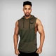 Безрукавка мужская жилетка с капюшоном Fitness Wolf хаки зеленая L - изображение 1
