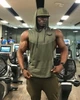 Безрукавка мужская жилетка с капюшоном Fitness Wolf хаки зеленая L - изображение 2